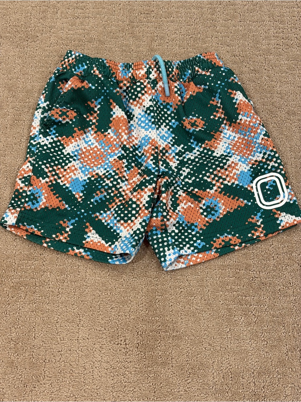 Overtime Brand Youth Large Green Camo Athletic Shorts - Casual Performance